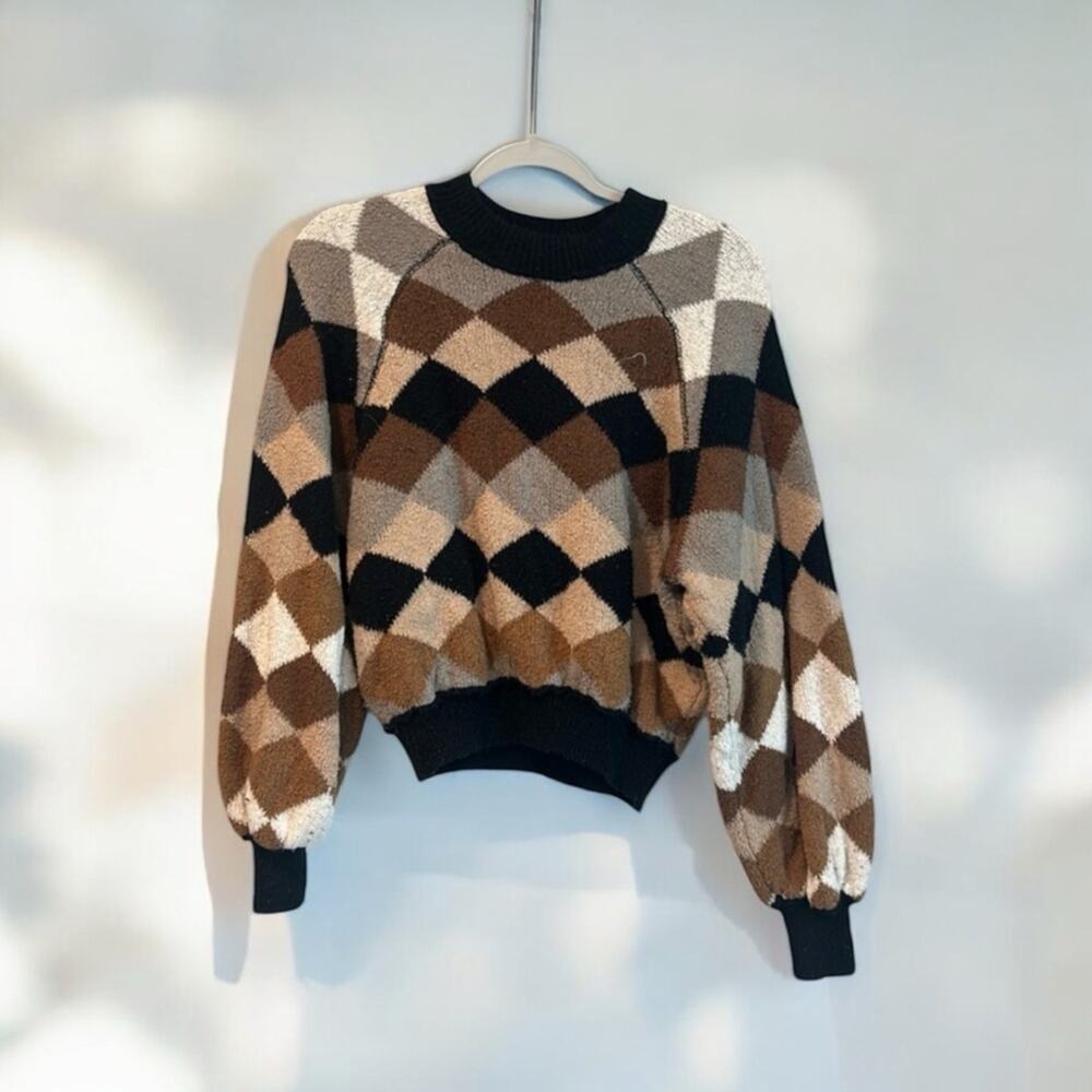 Free People Riley Pattern Pullover Sweater argyle - Picture 7 of 9